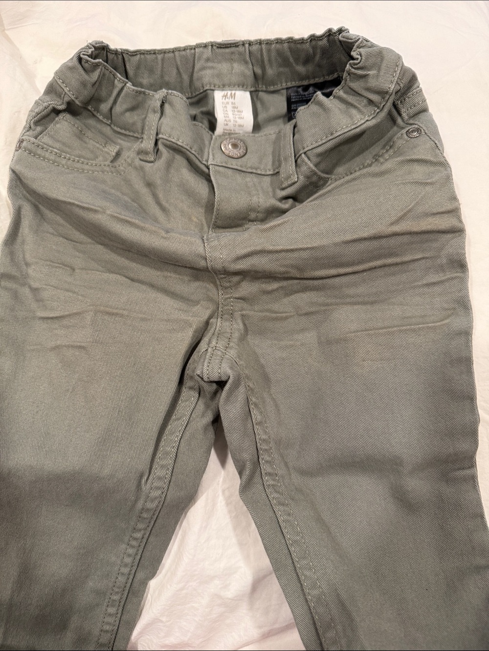 H&M Kids Olive Green Elastic Waist Jeans